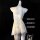 Sheer white lace lingerie sleep dress with open-crotch design, featuring and details on a mannequin.