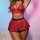Sexy lace lingerie set featuring plaid bra, mini skirt, and thong, bold european style design.
