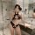 Sexy lace lingerie set featuring sheer mesh thong and semi-butt-covering bodysuit, perfect for women seeking elegant and styl...