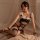 Sexy lace maid costume for women featuring sheer mesh petticoat dress with cut-out details, perfect for adult role play outfi...