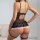 Sexy lace and mesh backless bodysuit set with thigh-high stockings, featuring trendy european-style design for women.
