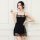 Sexy lace mesh chemise sleep dress with thong, flirty romantic lingerie set for women.