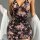 Sexy lace mesh print camisole dress with floral design, elegant womens intimate sleepwear set for us & eu markets.