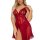 Sexy lace mesh two-piece sleepwear set featuring sheer transparent slip dress with matching bralette, perfect for women seeki...