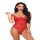 Sexy lace sheer bodysuit for women featuring adjustable straps and cut-out details, perfect for style thin shapewear and sl...