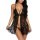 Sexy lace sheer open-front sleep dress for women, plus size romantic nightwear, elegant lingerie sleepwear.