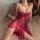 Sexy lace sheer sleep dress featuring front slit, underwire push-up design, elegant and seductive look.