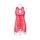 Red lace sheer sleepwear nightgown with elegant cutouts and backless design for women.