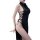 Sexy lace side-cutout cheongsam sleepwear set with vintage floral design, elegant and provocative.