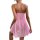Sexy lace sleep dress with floral embellishments on straps, featuring a mesh front and open back design, perfect for women se...