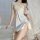 Sexy lace sleep dress with sheer back and slit, made from breathable ice silk, perfect for sensual nightwear.