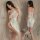 Sexy lace sleep dress featuring high slits and delicate lace details, perfect for intimate moments and romantic evenings.