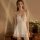 Sexy lace sleep dress for women, pure and tempting sheer mesh babydoll nightgown, flirty no-remove lingerie set.