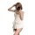 Woman in sexy lace sleep dress, breathable ice silk slip nightwear for date nights and romance.