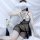 Woman wearing black lace sleep set with sheer mesh backless nightgown, underwire bra and matching briefs.