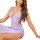 Woman wearing purple lace sleepwear set with sheer mesh camisole and matching briefs, stylish lounge lingerie.