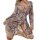 Floral robe lingerie with lace, ties, open back & fringe—sexy sleepwear set for small bust enhancement.