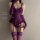 Sexy lace sleepwear featuring a busty-looking mesh chemise with sheer bodice and seductive thigh-high socks.