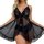 Sexy lace sleepwear set featuring high-slit design, elegant and flirty lingerie-inspired pajamas with intricate lace details.