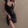 Sexy lace slip nightgown featuring deep v-neck and bow detail, perfect for autumn romantic sleepwear set.