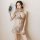 Sexy lace split costume set featuring vintage-inspired mesh cheongsam with intricate embroidery, perfect for romantic role pl...