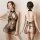 Sexy lace split costume set featuring vintage-inspired mesh cheongsam design with intricate embroidery, perfect for romantic ...