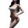 Woman modeling sexy lace transparent bikini set with sheer mesh and elegant trim.