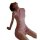 A woman poses elegantly in a pink cheongsam sleep dress featuring lace trim, high slit, and cut-out details, exuding sophisti...