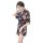Sexy lace-trimmed chiffon robe sleepwear set featuring sheer kimono design with floral pattern, perfect nightwear for women.