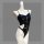 Sexy black latex-style backless bodysuit with zipper detail and push-up design for provocative role play.