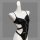 Sexy black latex-style backless bodysuit with push-up cups and front zipper detail on mannequin.