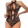 Sexy leopard lace bodysuit for women, featuring bold animal print design with heart-shaped embellishments, perfect for adding...