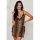 Sexy leopard print babydoll nightgown with lace trim and side slits, trendy design for women.