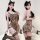 Sexy leopard print lingerie set for women – pure & seductive lace sleep dress with high slit & sheer chest detail