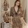 Sexy leopard print romper sleeprobe for women - plus size lace trim lounge robe, elegant at-home wear