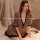 Sexy leopard print romper sleeprobe for women - plus size lace trim lounge robe, elegant at-home wear