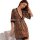 Sexy leopard print romper sleeprobe for women - plus size lace trim lounge robe, elegant at-home wear
