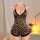 Sexy leopard print two-piece sleepwear set featuring high-slit matching top and shorts, perfect for women seeking trendy ling...