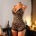Sexy leopard print two-piece sleepwear set featuring high-slit top and shorts, perfect for women seeking trendy lingerie.