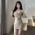 Sexy lingerie dress for women – bodycon slip dress with side slit, chain detail & backless design, plus size friendly