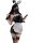 Sexy lingerie set - seductive maid costume & vinyl bunny outfit for women, featuring a black and white maid dress with bunny ...