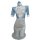 Sexy blue and white secretary lingerie set with skirt, bow, and hat - no-remove air hostess costume for date night.