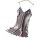 Elegant gray lace cami sleepwear with satin finish, perfect for womens lingerie collections. dropshipping ready.