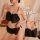 Woman modeling black lace-trimmed lingerie set with matching shorts, styled as seductive sleepwear for a cute yet alluring lo...