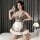 Sexy maid costume lingerie set - pure temptation lace sleepwear outfit by qqny. features charming plaid design with lace acce...