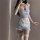 Sexy maid costume with light blue dress and white apron, perfect for sleepwear or uniform style outfits.