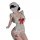 Sexy maid costume lingerie set featuring lace, ruffles, and red bows, perfect for role play, bedroom fun, and intimate nights...