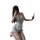 Sexy maid costume lingerie set featuring a light blue dress with lace details, perfect for seductive sleepwear or uniform sty...