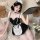 Sexy maid costume lingerie set featuring steel-boned push-up design, perfect for date night and role play. includes detailed ...