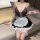 Sexy maid costume set - seductive lingerie sleepwear outfit for role play & bedroom fun, featuring a black and white design w...